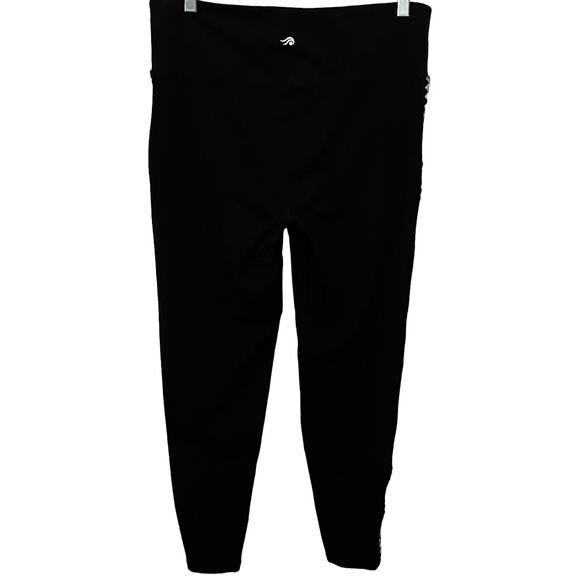 IDEOLOGY HIGH RISE ACTIVEWEAR LEGGINGS, WOMENS, L, BLACK W/PINK TRIM,FULL LENGTH - Picture 2 of 11